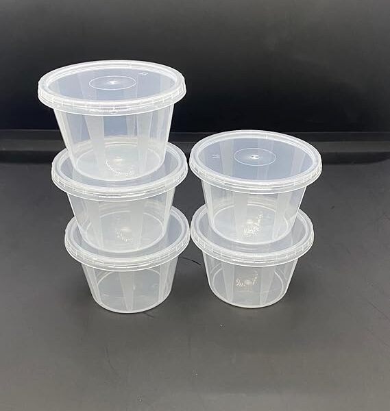 8oz Sauce Cups and Lids Clear Plastic Standard Quality 250 Pieces