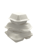 8×8″ Clamshell Meal box | Bagasse | Compostable Food Packaging | Qty: 200