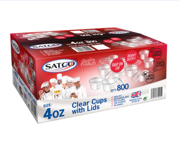 SATCO 4OZ CUPS+LIDS 800PCS