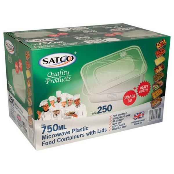 Satco C750ml CONTAINERS WITH LIDS Clear 250 Pieces
