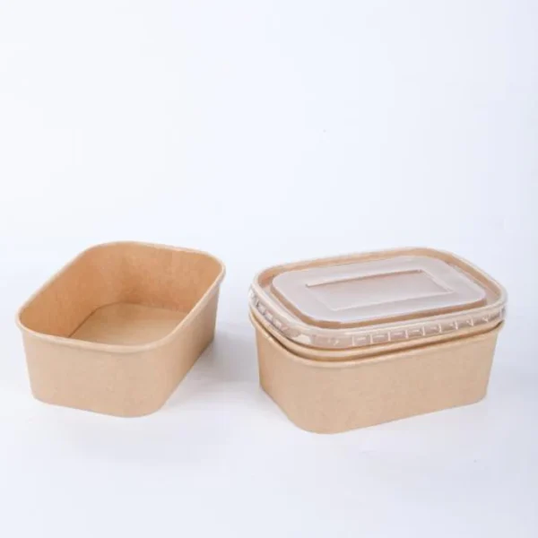 500ml 750ml 1000ml Rectangle Kraft Deli Bowls PP Clear Lids For Hot and Cold Use  Pack of 300 Pieces (Copy)