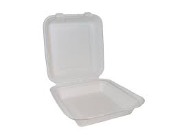 Bagasse Meal Boxes 1 Compartment  White BMB 1 qty 200