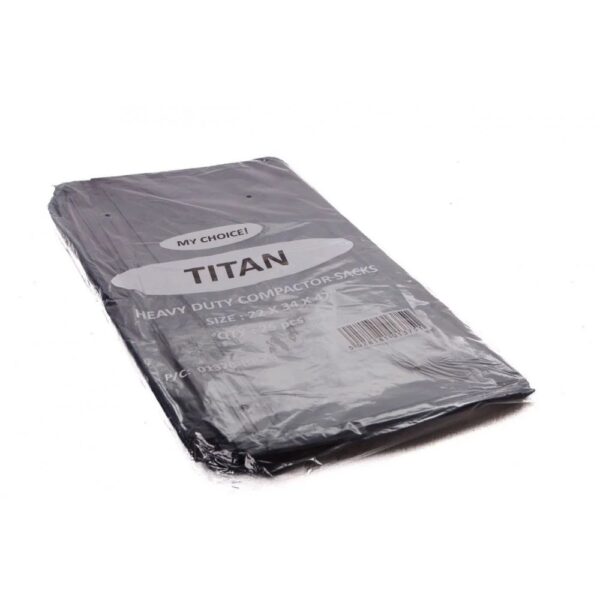 'Titan' Extra Heavy Duty Black Refuse Sacks 200g qty100  (22.5x34x47 inch)