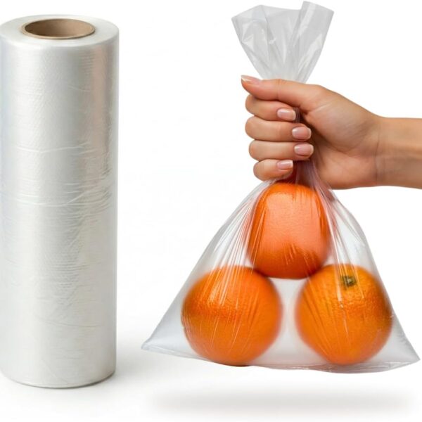 Clear Plastic Food Bags On a Roll - 10000 Pack, 9 x 14x18", Fruit Vegetable Nuts Sandwich Storage, Freezer Bag, Disposable Reusable