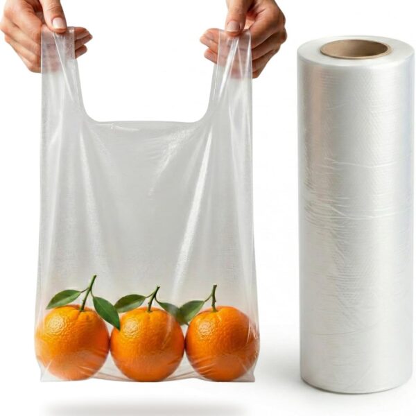 Clear Plastic Food Bags On a vest- 5000 Pack, 9 x 14x18", Fruit Vegetable Nuts Sandwich Storage, Freezer Bag, Disposable Reusable
