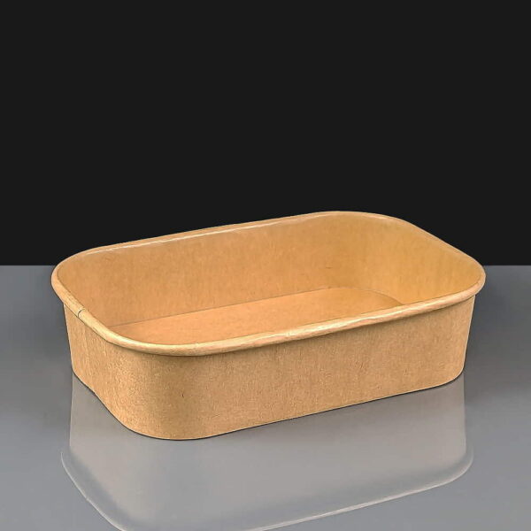 1000ml Kraft Rectangular Salad Container / Box qty 300