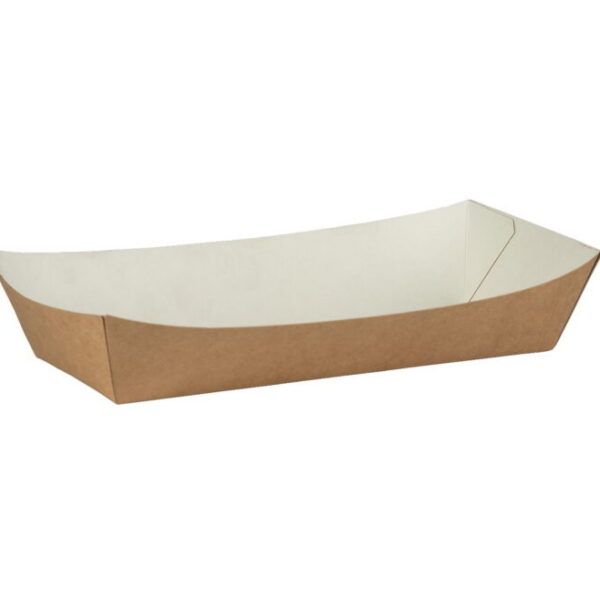 Large Kraft Compostable Meal Tray 260/170 x 170/95 x 55mm 500pcs